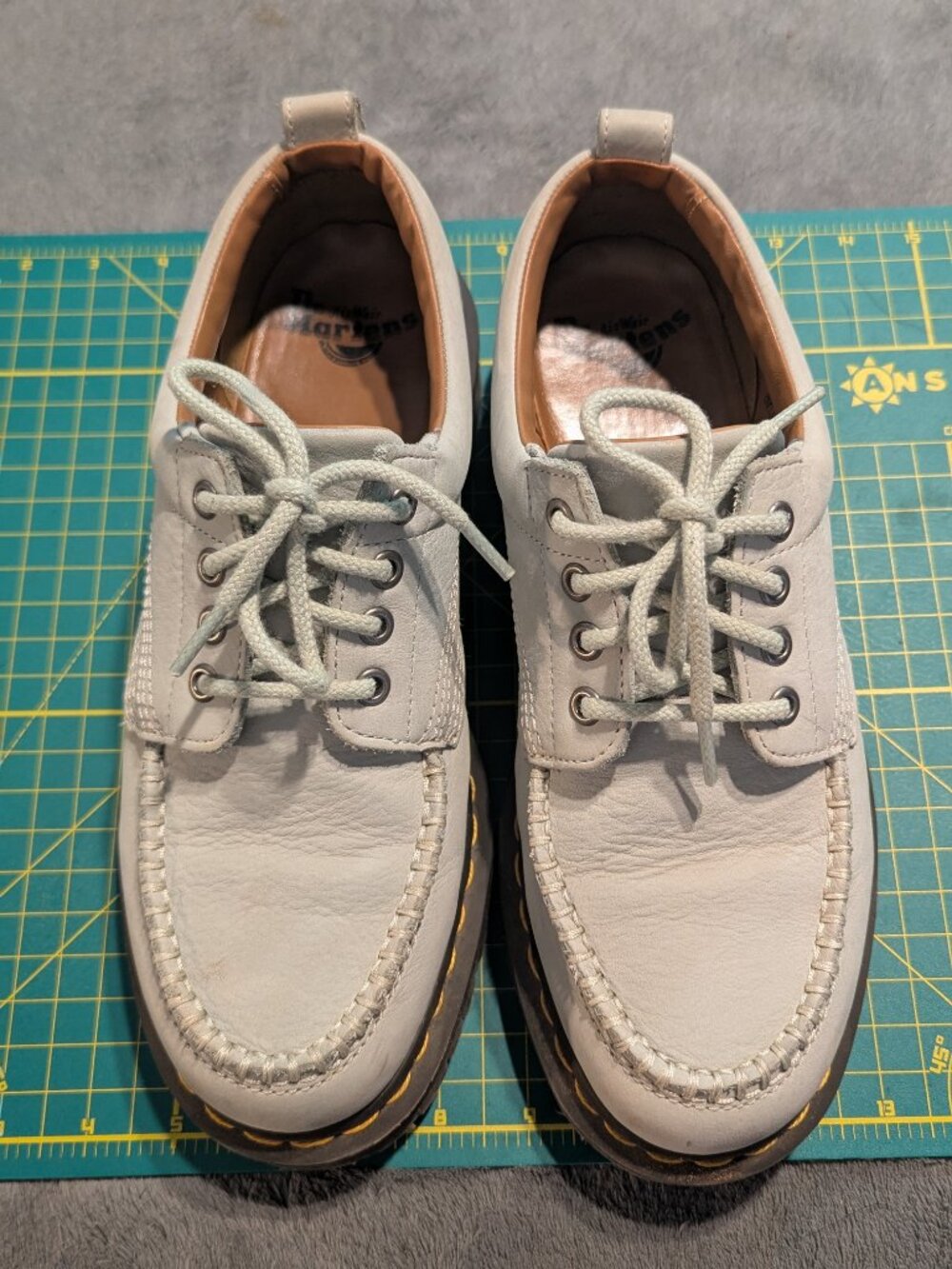Dr. Martens Sage Green Lowell Men's Shoes | Buttersoft Leather Moc Toe Shoes